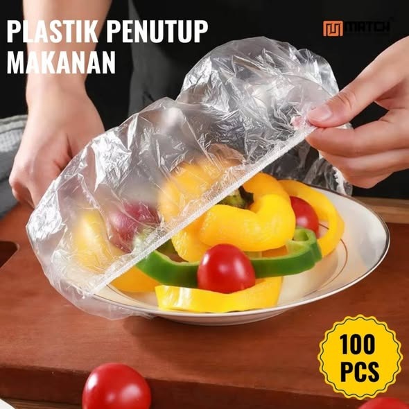 100 Pcs Elastic Plastic Wrap Food Cover