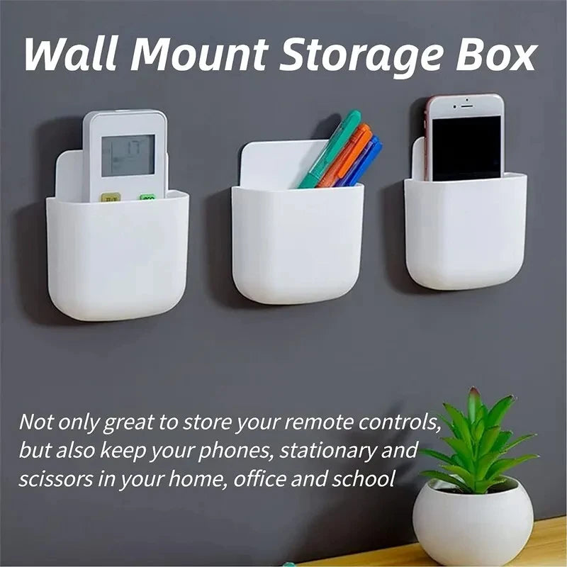 Wall-Mounted Multi-Functional Storage Box & Phone Holder