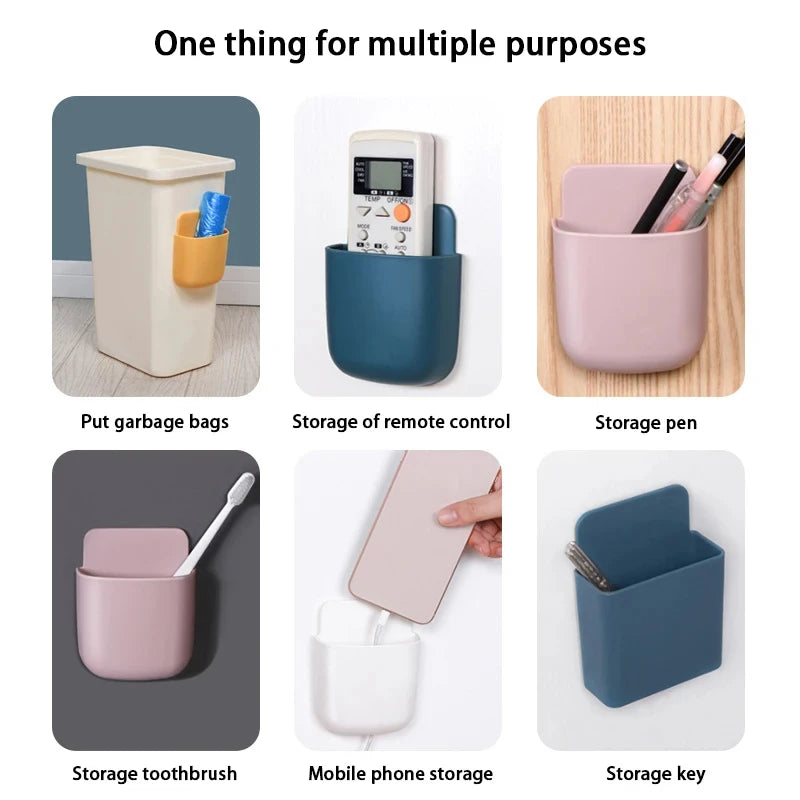 Wall-Mounted Multi-Functional Storage Box & Phone Holder