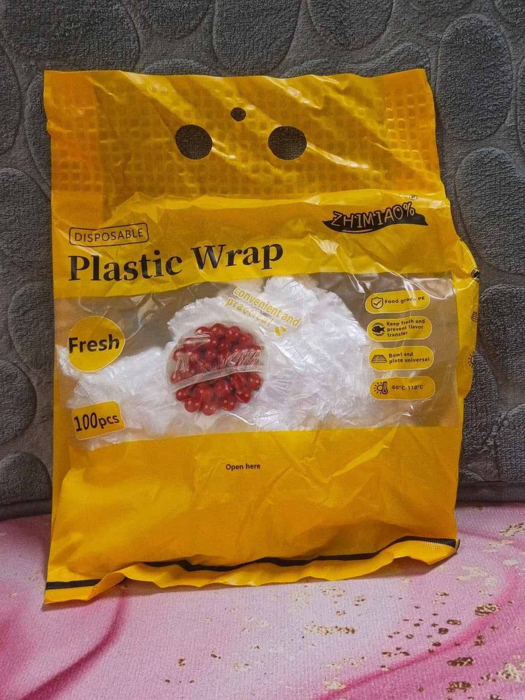 100 Pcs Elastic Plastic Wrap Food Cover