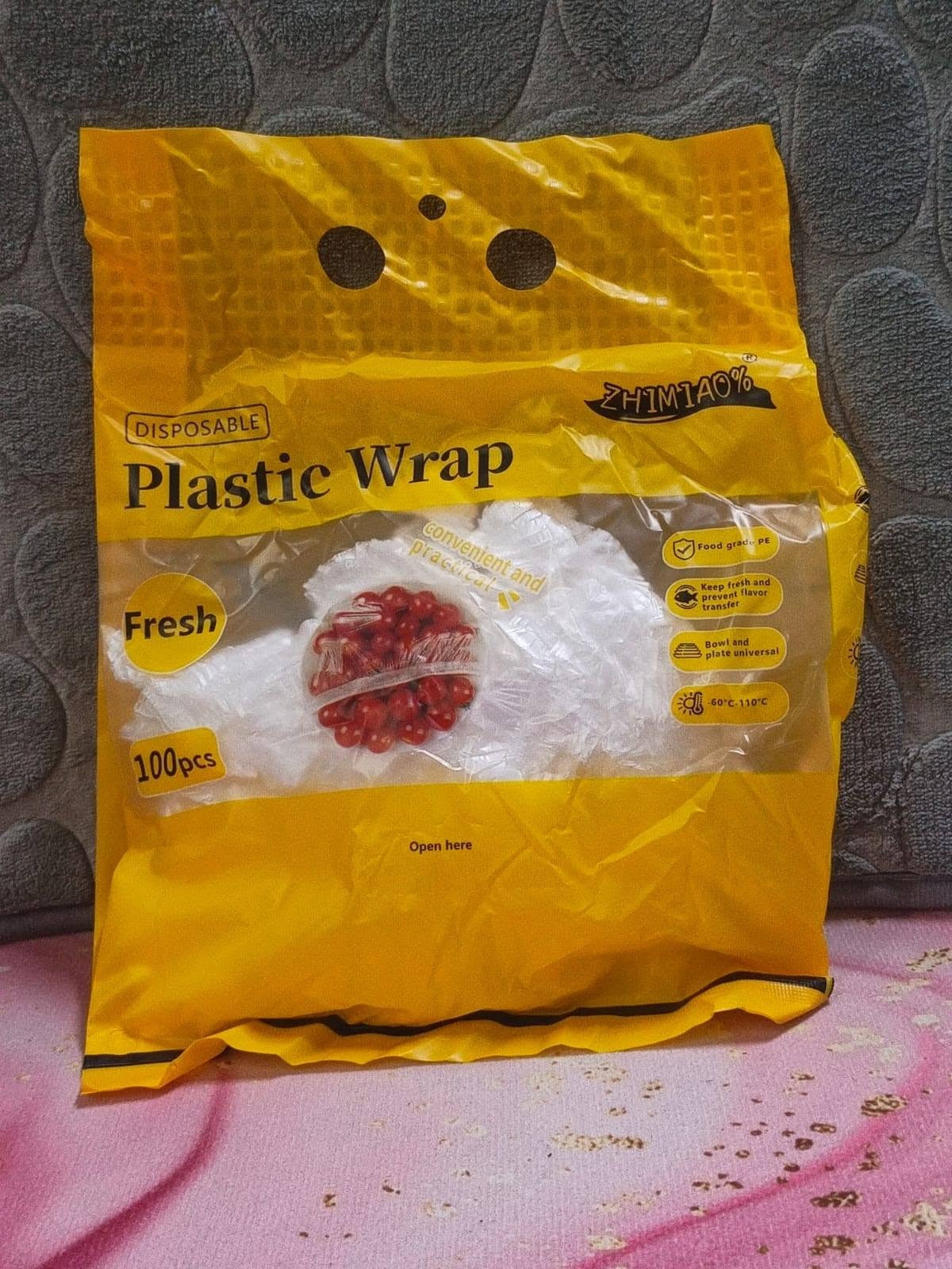 100 Pcs Elastic Plastic Wrap Food Cover