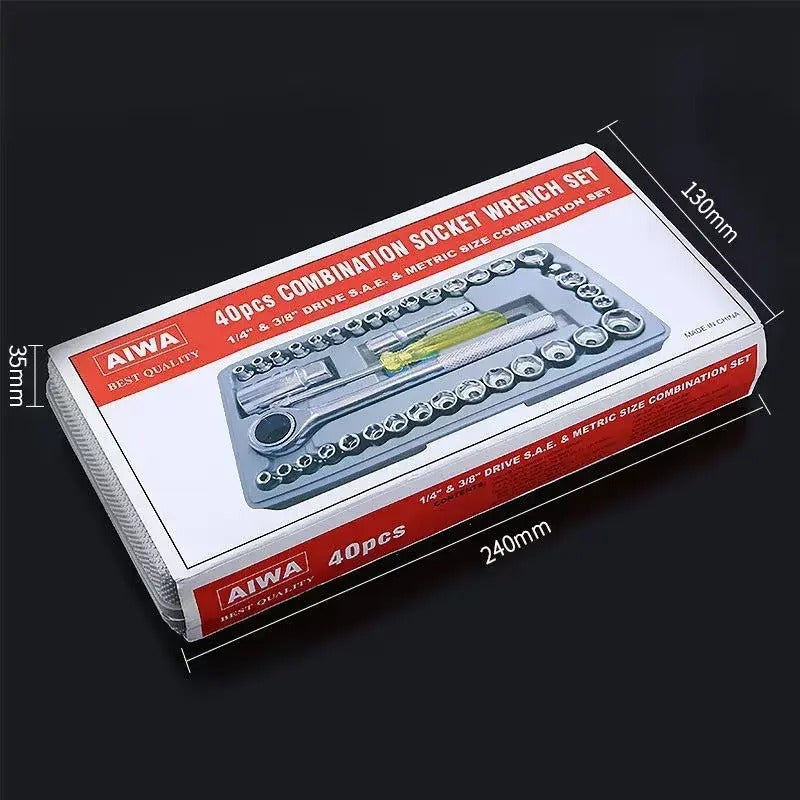 40 Pcs Combination Socket Wrench Set